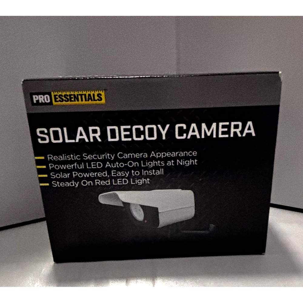 Pro Essentials Solar Decoy Camera Dummy Security Camera Solar Rechargeable LED[B